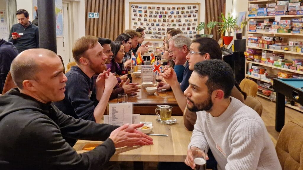 People practising different languages at our Language Exchange